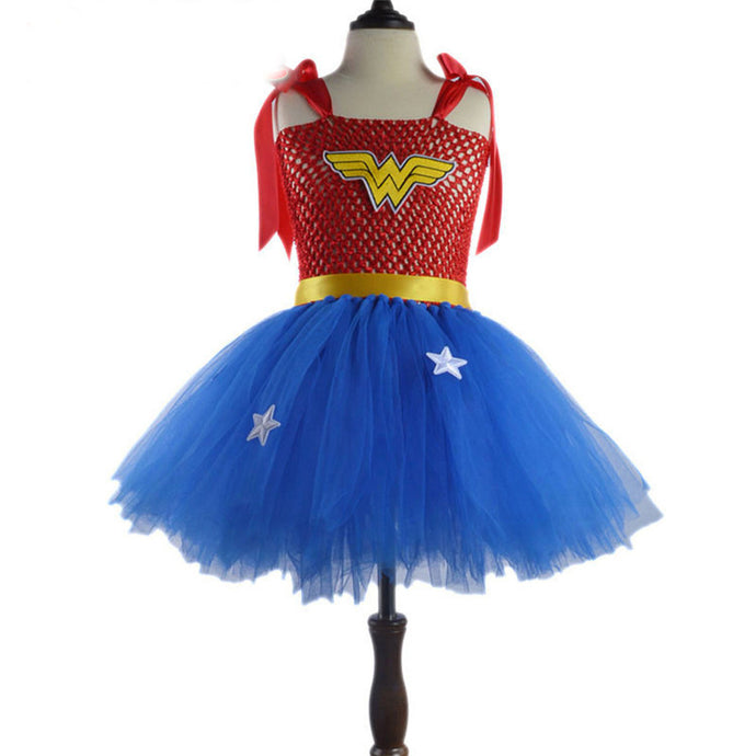 Girl Superman Wonder Woman Halloween Costume Fancy Dress Super Children Party Cosplay Costumes Superhero Costumes For Girls Kids