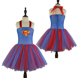 Girl Superman Wonder Woman Halloween Costume Fancy Dress Super Children Party Cosplay Costumes Superhero Costumes For Girls Kids