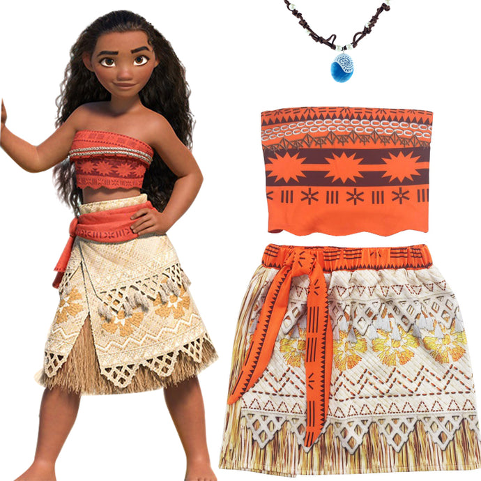 Children Moana Costume with Necklace